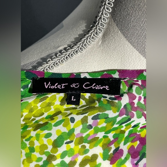 Violet & Claire Green Purple Yellow Sleeveless Blouse - Picture 10 of 12